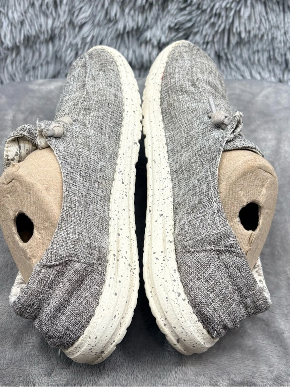 Hey Dude Shoes Womens 7 Wendy L Linen Slip On Casual Gray